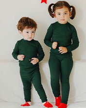 Load image into Gallery viewer, Ribbed green pajamas