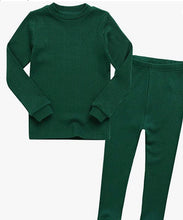 Load image into Gallery viewer, Ribbed green pajamas