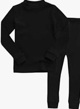 Load image into Gallery viewer, Ribbed black pajamas